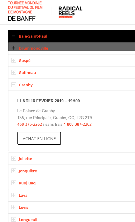 Tournée Mondiale Du Festival Du Film de Montagne DE BANFF